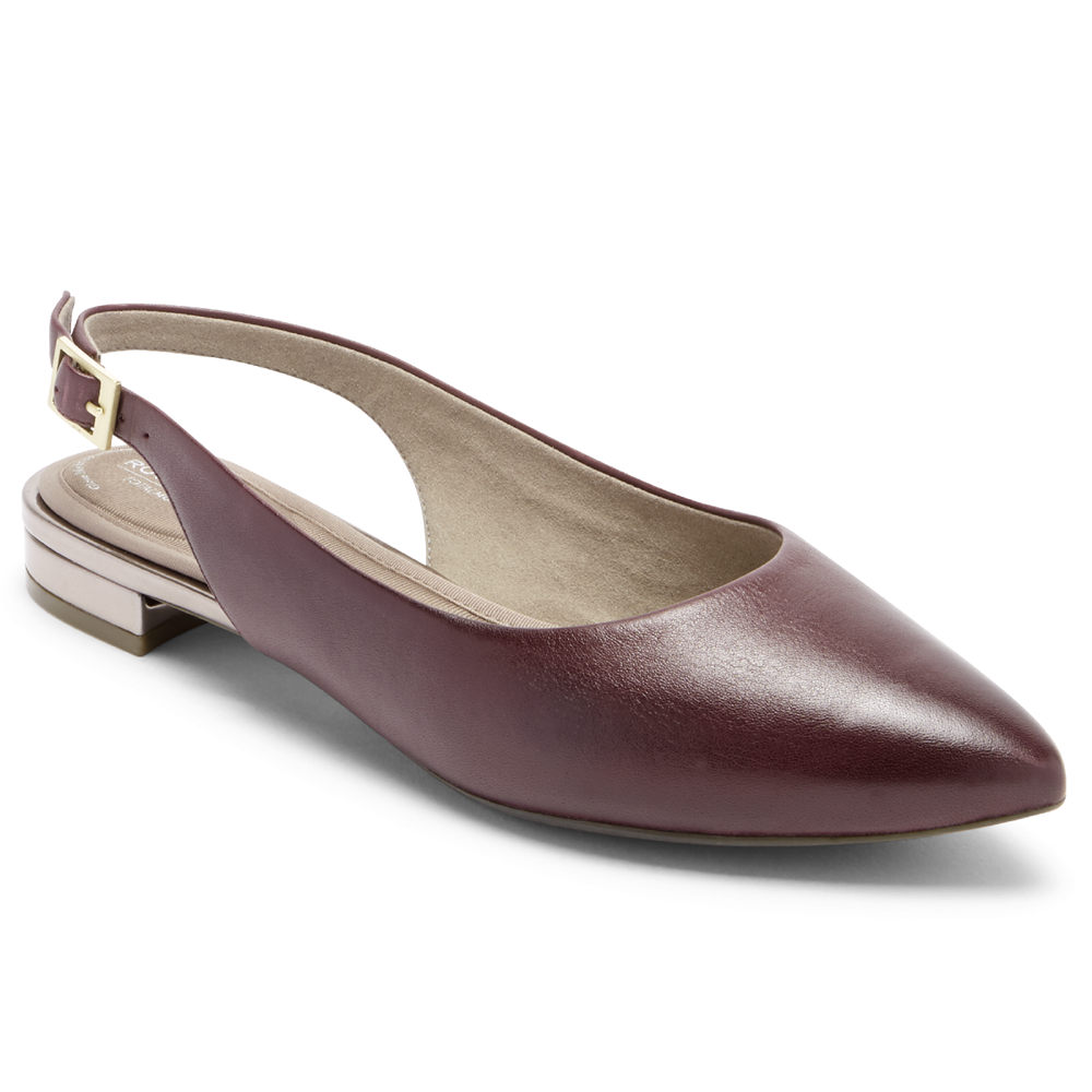 Rockport Slingback For Womens Burgundy - Total Motion Adelyn - DO8705946